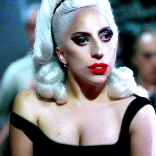 Image similar to movie screenshot of lady gaga in Evita 1996