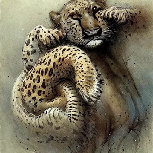 Image similar to ( ( ( ( ( 🐆🐙🥑. muted colors. ) ) ) ) ) by jean - baptiste monge!!!!!!!!!!!!!!!!!!!!!!!!!!!