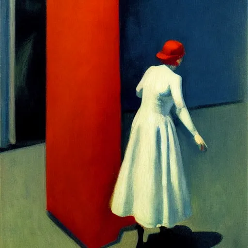 Image similar to devil boss in hell, oil painting by edward hopper