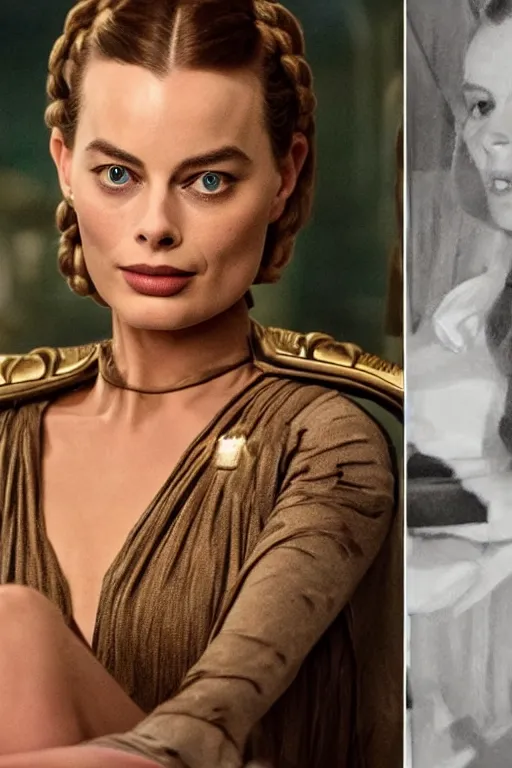 Image similar to margot robbie as princess leia