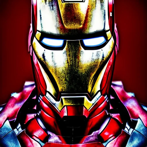 Prompt: a portrait of iron man as a scary zombie with his mask off and flesh ripped highly detailed, digital photo, hdri, by christopher bretz and john carpenter, vivid colors, high contrast, 8 k resolution, intricate, photorealistic, smooth, psychedelic color scheme, concept art, award winning, cg society contest winner