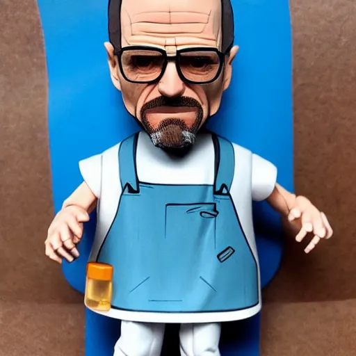 Image similar to billy crystal meth cosplay walter white, stop motion vinyl action figure, plastic, toy, butcher billy style