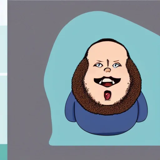 Image similar to an obese man with a neck full of hair