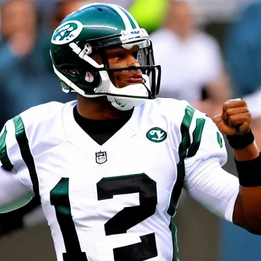 Image similar to Cam newton in a New York jets uniform .