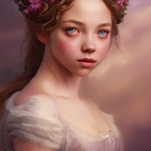 Prompt: beautiful & natural Sydney Sweeney as a 1700s princess by Artgerm and Greg Rutkowski, intricate, elegant, highly detailed, digital painting, artstation, concept art, smooth, sharp focus, illustration,