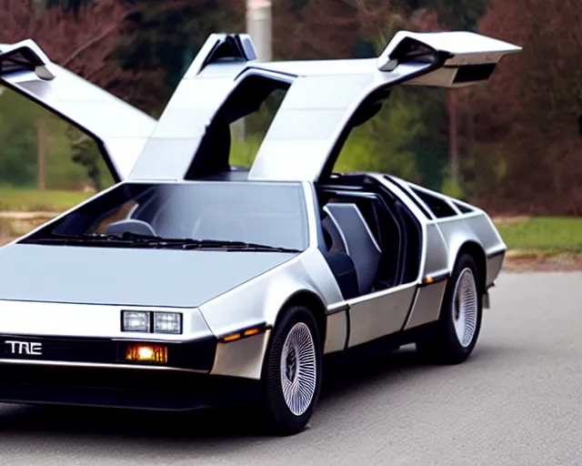 Image similar to new prototype delorean, dslr