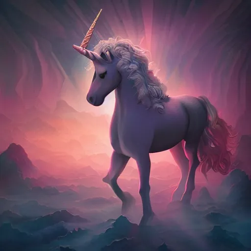 Image similar to Epic Album art cover, unicorn, moody , trending on artstation, award-winning art