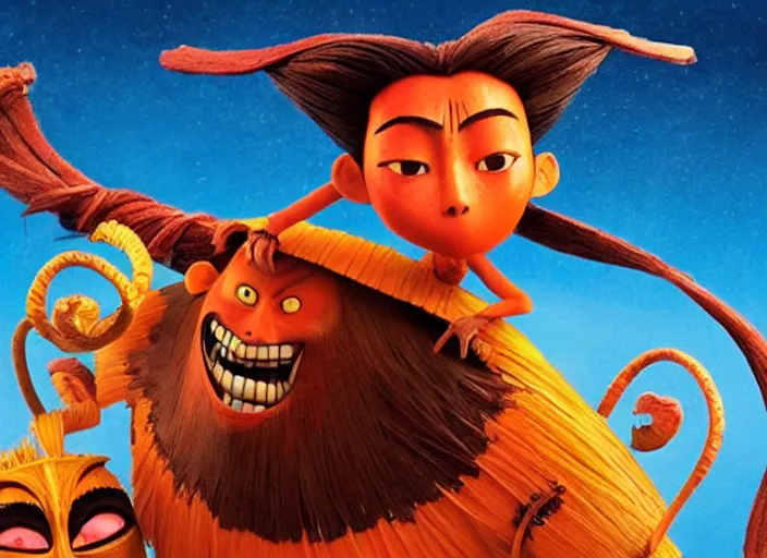 Image similar to A very high resolution image from a new movie, stop motion, Animated film Kubo, Kubo and the Two Strings, directed by wes anderson