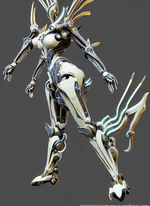 Image similar to extremely detailed goddess shot, front shot, low shot, of a beautiful saryn warframe, that's a giant beautiful stunning anthropomorphic robot female dragon with metal cat ears, posing elegantly, detailed sharp robot dragon claws, sharp clawed robot dragon paws, thick smooth warframe legs, streamlined white armor, long elegant tail, detailed warframe fanart, destiny fanart, high quality digital art, giantess art, furry art, 3D realistic, warframe art, Destiny art, furaffinity, DeviantArt, artstation, 8k HD, octane render