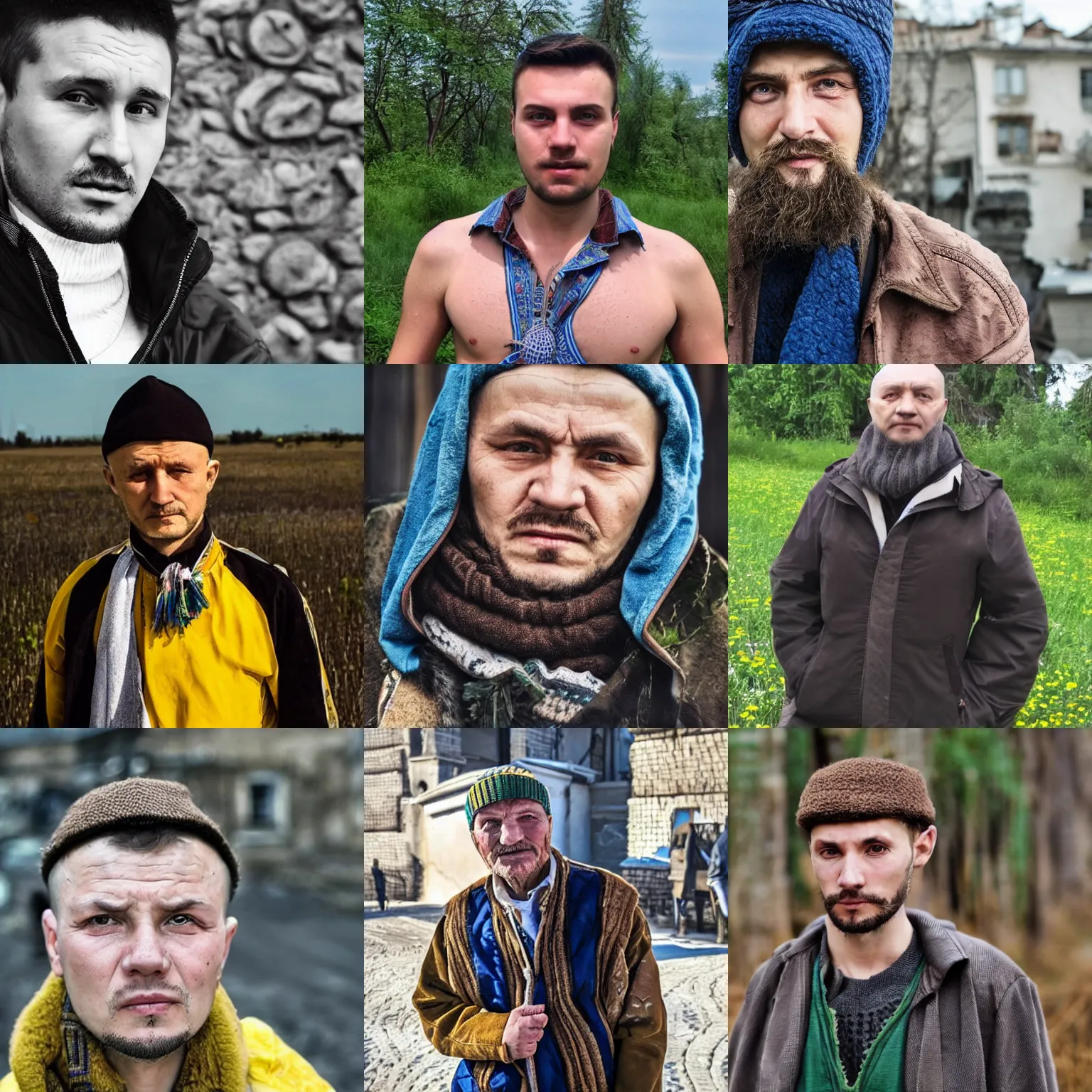 Prompt: a ukrainian man with typical ukrainian features