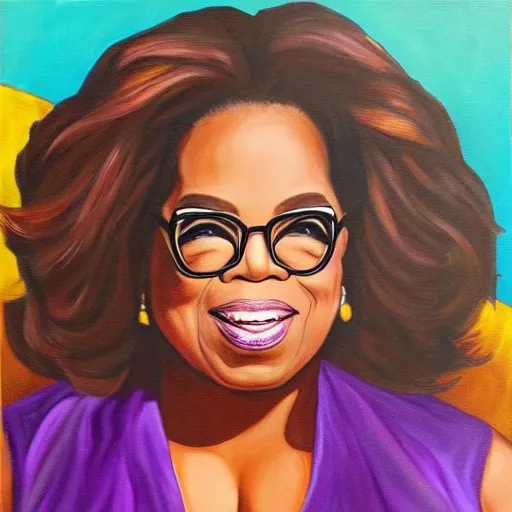 Image similar to Oprah in thanos form, painting