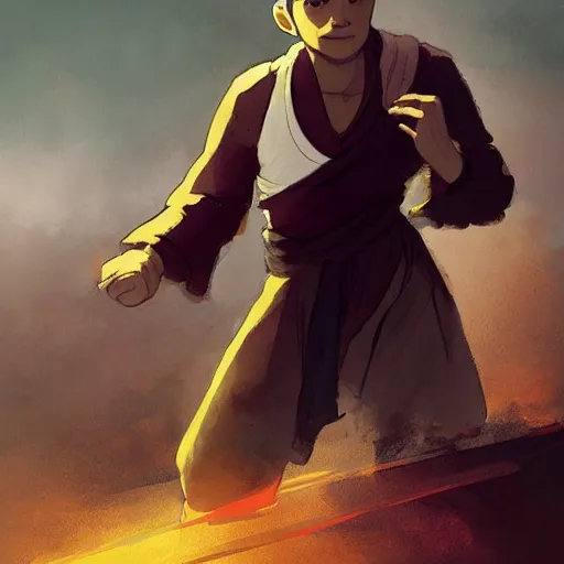 Image similar to Laurence Fishburne in Avatar: the last airbender, designed by Bryan Konietzko, by Greg Rutkowski