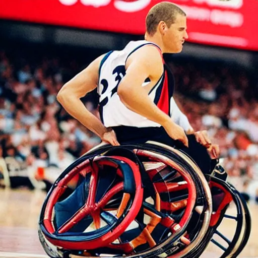 Prompt: michael jordon wheelchair basketball