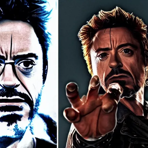 Prompt: robert downey jr as wolverine movie frame