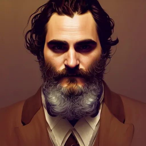 Prompt: painting of joaquin phoenix, decorated, intricate, elegant, highly detailed, digital painting, artstation, concept art, smooth, sharp focus, illustration, art by artgerm and greg rutkowski and alphonse mucha, 8 k