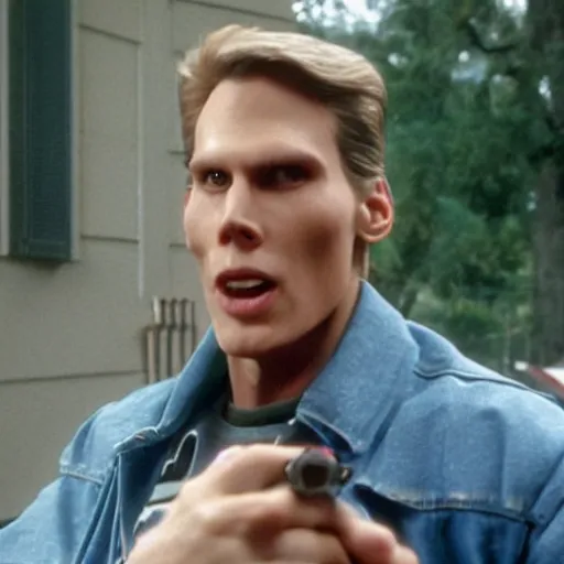 Image similar to Live Action Still of Jerma in Back to the Future, real life, hyperrealistic, ultra realistic, realistic, highly detailed, epic, HD quality, 8k resolution, body and headshot, film still