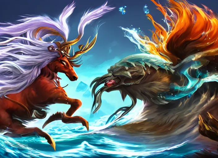 Image similar to champion splashart of river spirit animal