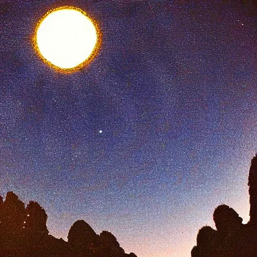 Image similar to parade of suns on the night sky