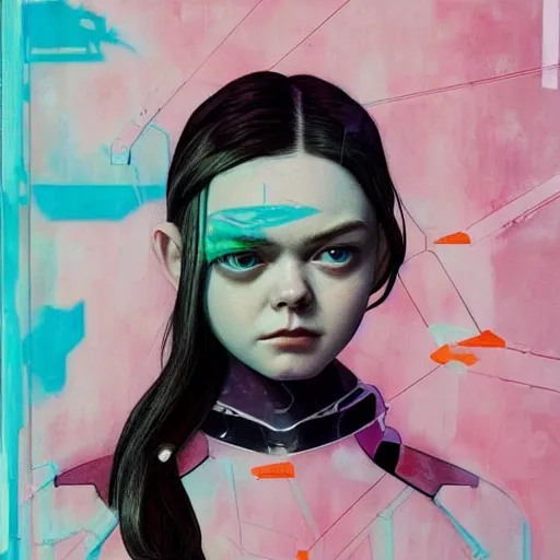 Image similar to Elle Fanning in Halo 2 picture by Sachin Teng, asymmetrical, dark vibes, Realistic Painting , Organic painting, Matte Painting, geometric shapes, hard edges, graffiti, street art:2 by Sachin Teng:4