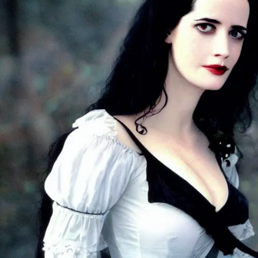 Prompt: portrait of a young eva green as yennefer from the witcher