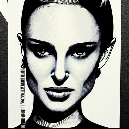 Image similar to “Natalie Portman, full color, mcbess poster, super detailed image””