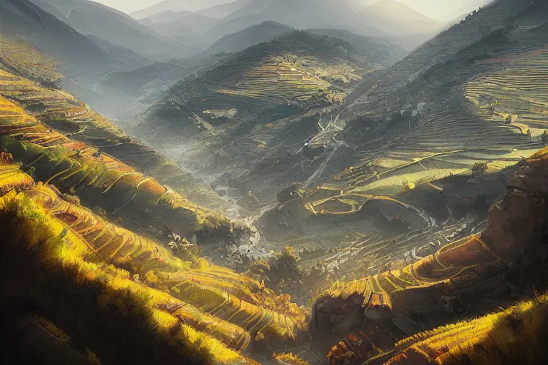 Prompt: douro valley, highly detailed, digital painting, illustration, artstation, art by artgerm and greg rutkowski