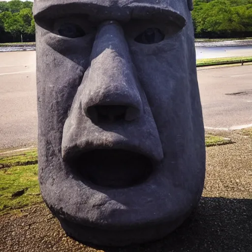 Prompt: Boris Johnson in the style of a Moai