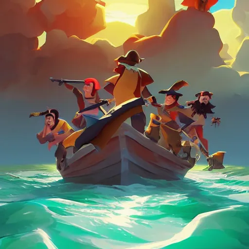 Image similar to painting treasure on sea of thieves game smooth median photoshop filter cutout vector, behance hd by jesper ejsing, by rhads, makoto shinkai and lois van baarle, ilya kuvshinov, rossdraws global illumination