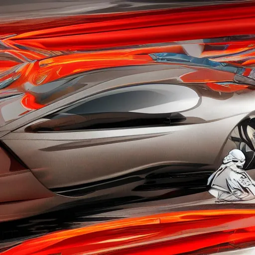 Prompt: sci-fi sport car formula 1 hatchback transport design organic smooth elastic forms on the front background wall structure in the coronation of napoleon painting by Jacques-Louis David, pinterest keyshot product render, cloudy plastic ceramic material shiny gloss water reflections, ultra high detail ultra realism, 4k