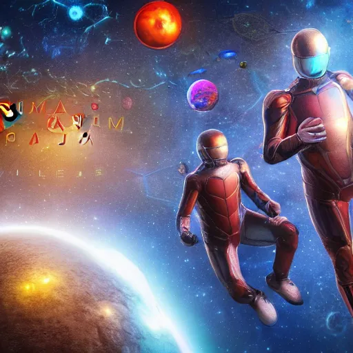 Image similar to atom sized people exploring the quantum realm