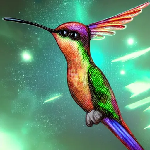 Image similar to ultra realistic cyber!!!! hummingbird