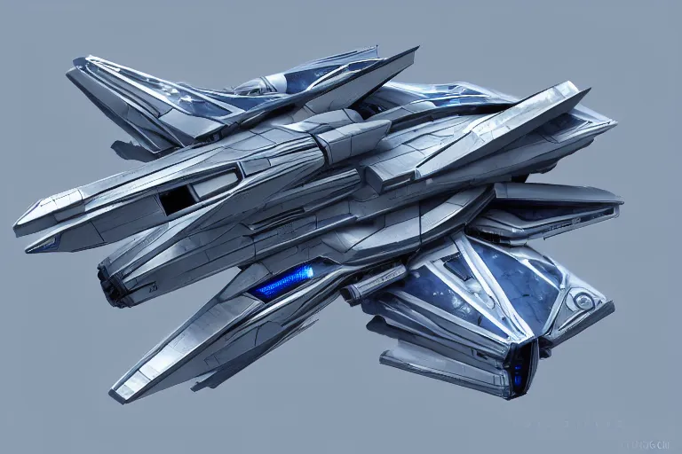 Image similar to concept art of a futuristic star fighter, extremely symmetrical, blueprints, top down view, bottom view, side view, mecha inspired, f 3 5 jet, space shuttle, robotic, highly detailed, artstation, super realistic, octane render