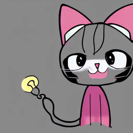 Image similar to Cat with headphones, anime style cute