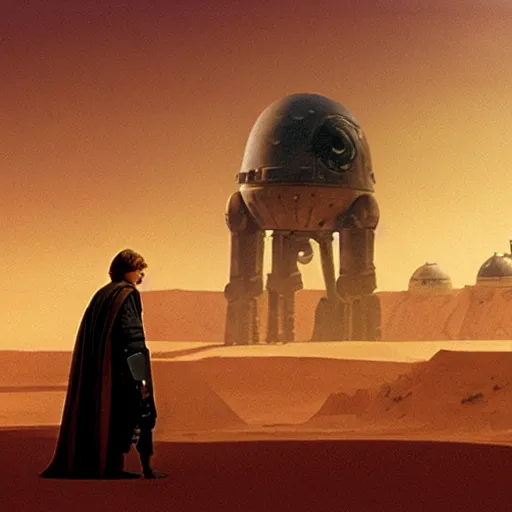 Image similar to panorama tatooine Luke skywalker