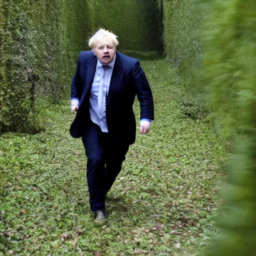 Image similar to boris johnson crawling out of the backrooms, trailcam footage