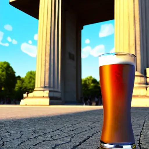 bender from futurama having a cold beer in front of Stable Diffusion