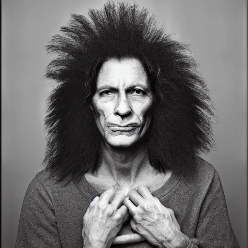 Prompt: portrait of lion - human hybrid, by annie leibovitz, portrait of a man, studio lighting