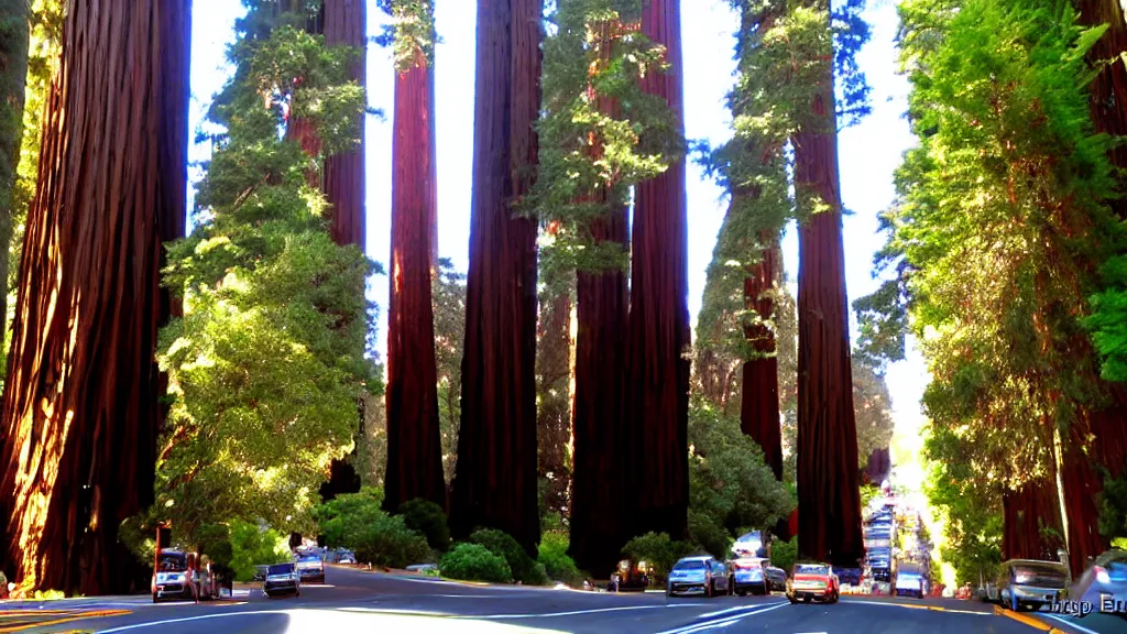 Image similar to San Francisco intertwined with Redwoods; by Klaus Bürgle and Imperial Boy;