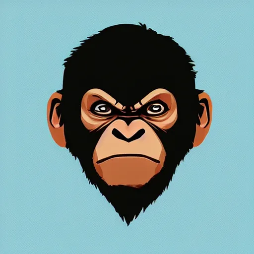 Image similar to face icon vector minimalist planet of the apes by artstation loftis cory fanart bechdel alison and davison craig