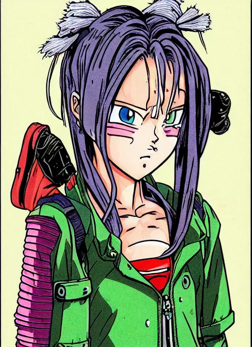 Image similar to a portrait of a pretty sewer punk young lady by akira toriyama