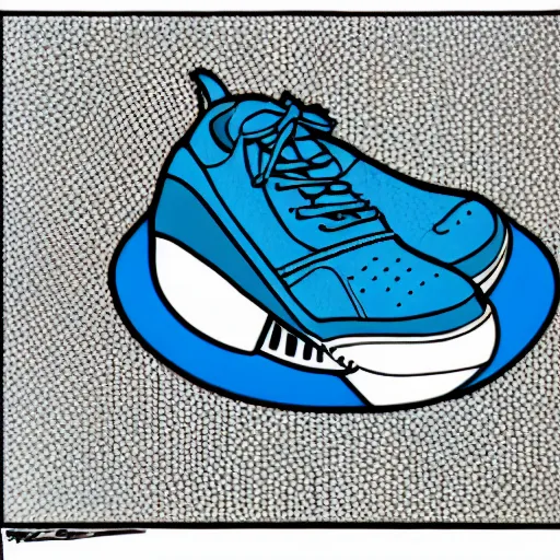 Prompt: side view of one sport sneaker in the center of the image on a blank background