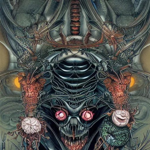 Prompt: portrait of crazy insects as vampire, symmetrical, by yoichi hatakenaka, masamune shirow, josan gonzales and dan mumford, ayami kojima, takato yamamoto, barclay shaw, karol bak, yukito kishiro