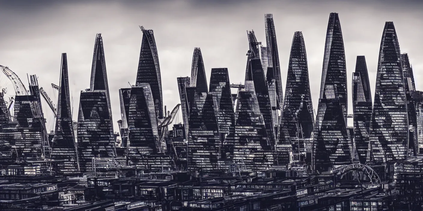 Prompt: london city skyline cyberpunk