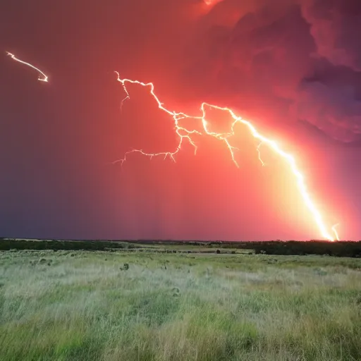 Prompt: enormous creature in the fiery plains during a thunderstorm, seen from a distance, rtx on