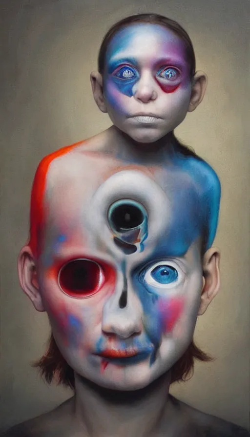 Prompt: psytrance artwork, by gottfried helnwein