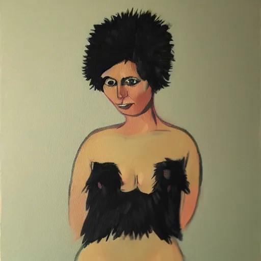 Image similar to hedgehog lady in the style of michael carson