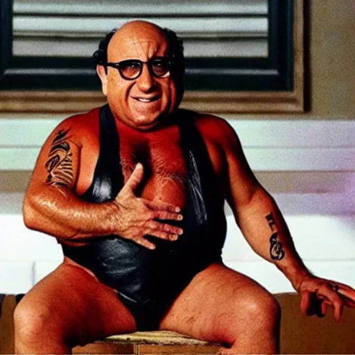 Image similar to chorizo danny devito body horror