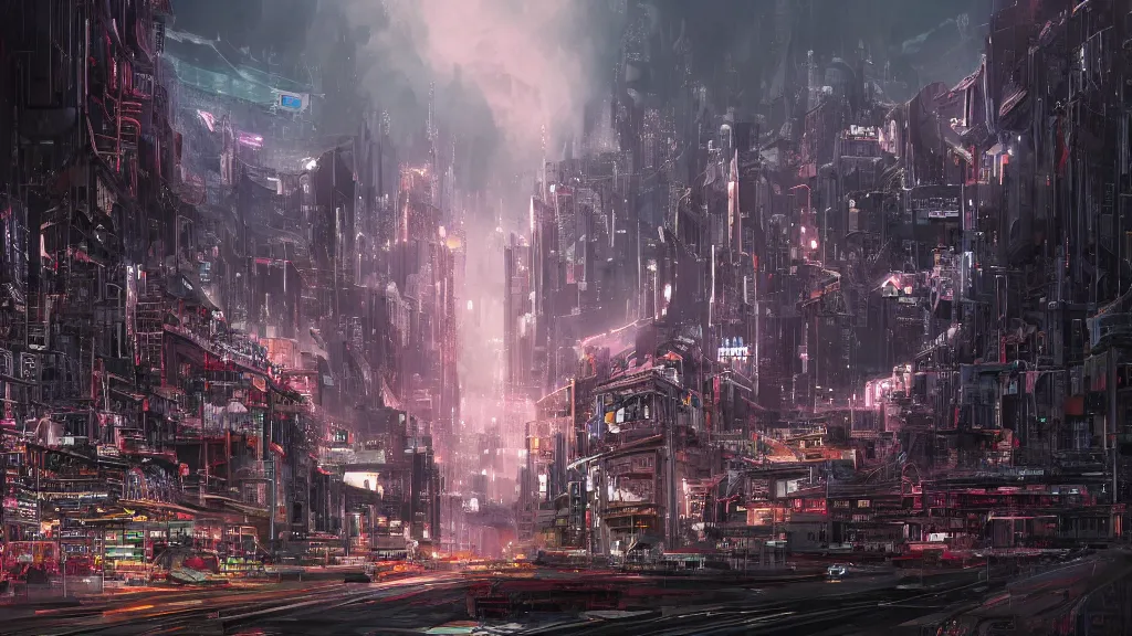 Image similar to a new zealand cyberpunk landscape