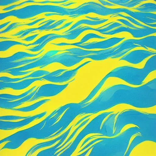 Image similar to Pacific Ocean Hue Unusually Yellow, smooth, artstation, digital illustration by Matisse