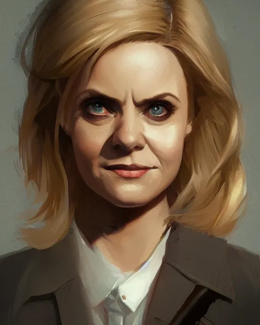 Image similar to beautiful portrait of Leslie Knope as Buffy the Vampire Slayer by Greg Rutkowski